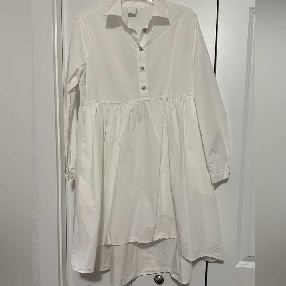 Italian White Long Sleeve Dress